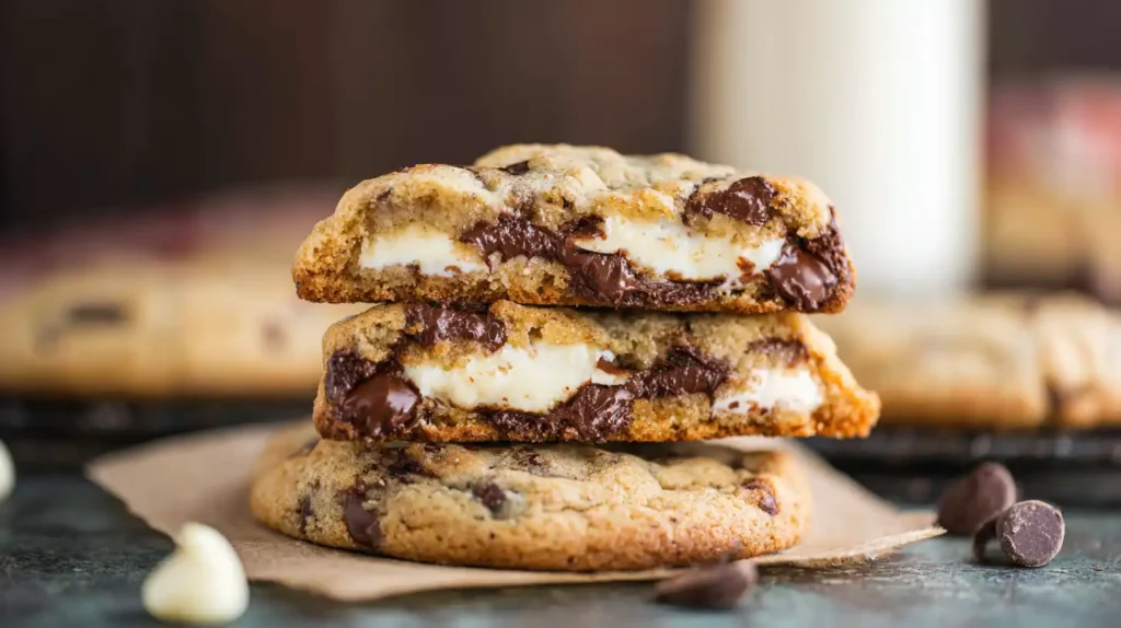 cheesecake stuffed chocolate chip cookies (4)