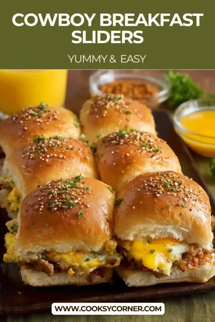 Breakfast sliders fresh from the oven with golden rolls and savory fillings.