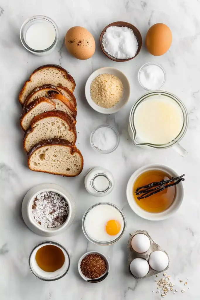 Thick slices of brioche French toast with brûlée topping.