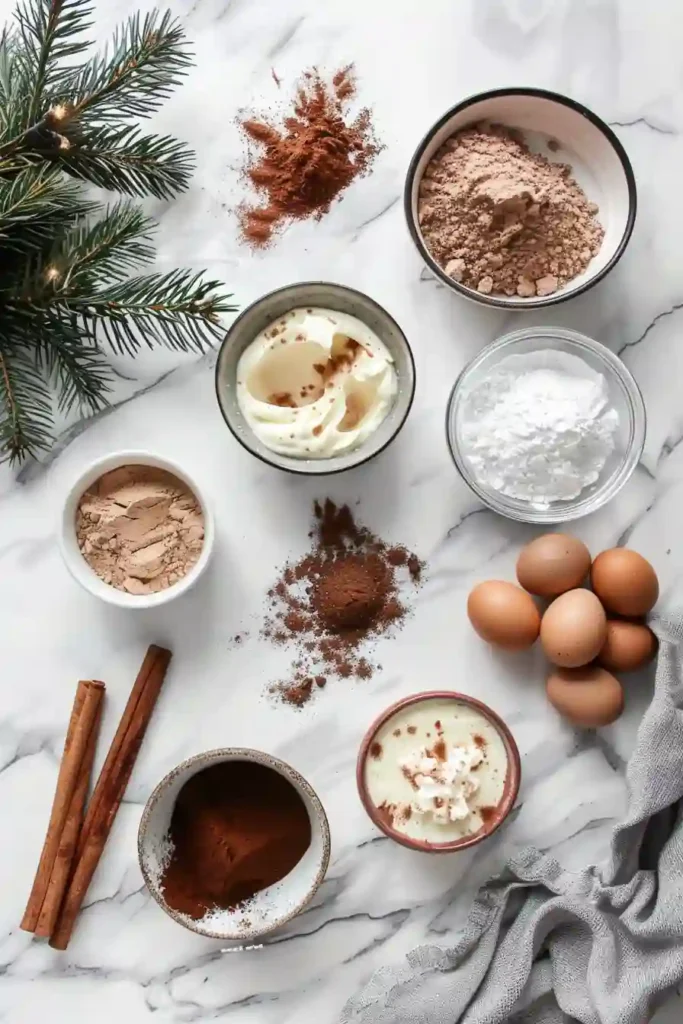 Coffee gingerbread mousse domes with smooth glaze and festive presentation.