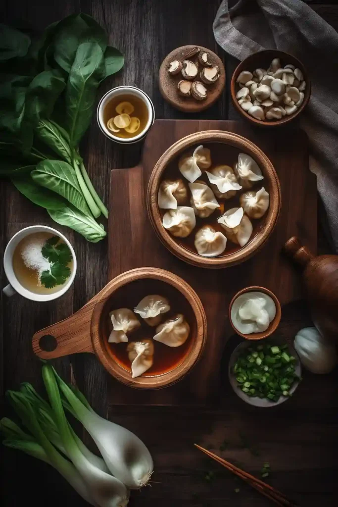 Comforting potsticker soup made in 25 minutes, with mushrooms, garlic, and frozen dumplings in a flavorful broth.