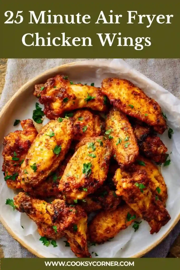 Close-up of air fryer chicken wings with crackly skin and smoky seasoning.