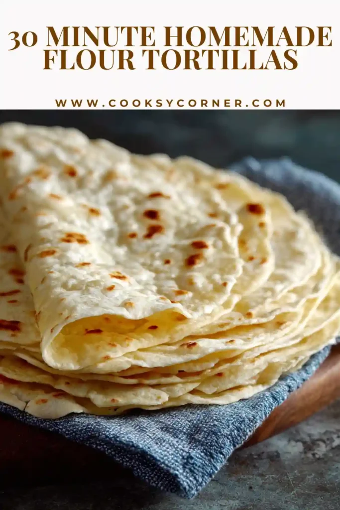 Homemade flour tortillas cooling after cooking.