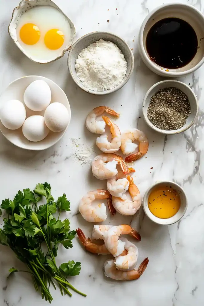Golden breaded shrimp cooked in an air fryer basket ready to serve.