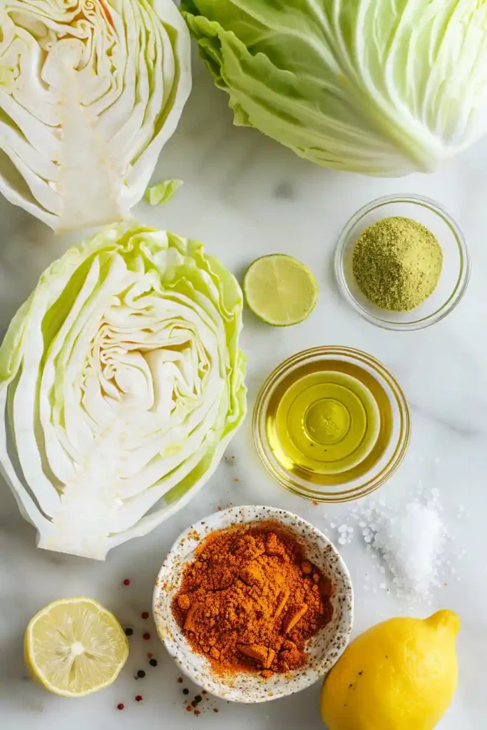 Spiced cabbage wedges fresh from the air fryer.