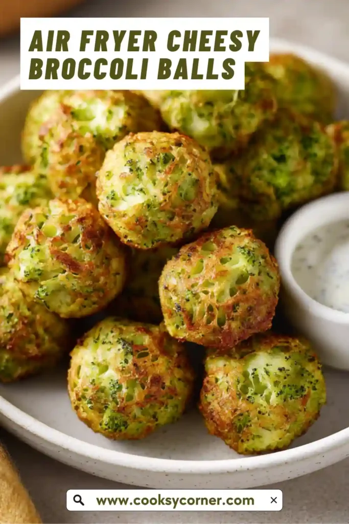 Cheesy broccoli balls with golden crust.