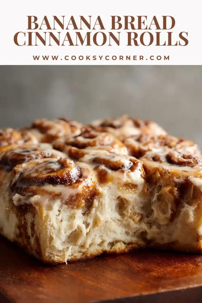 Cinnamon rolls made with banana dough and cream cheese icing.