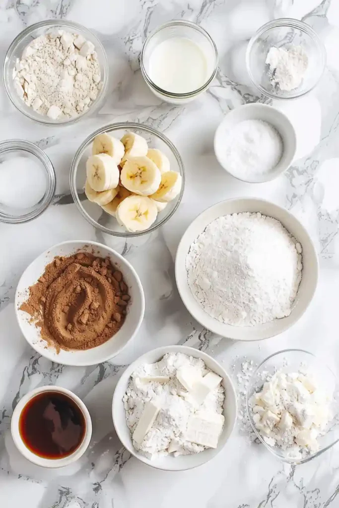 Freshly baked banana bread cinnamon rolls ready to serve.