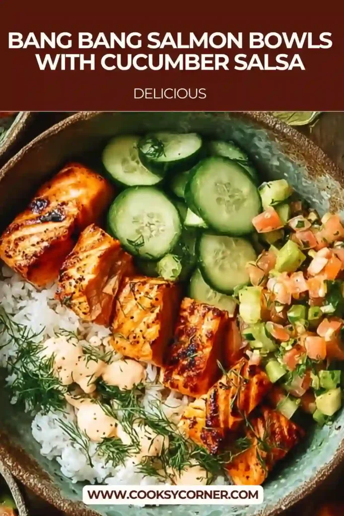 Spicy salmon bowl with bang bang sauce, fresh vegetables, and avocado slices arranged beautifully for an easy dinner.