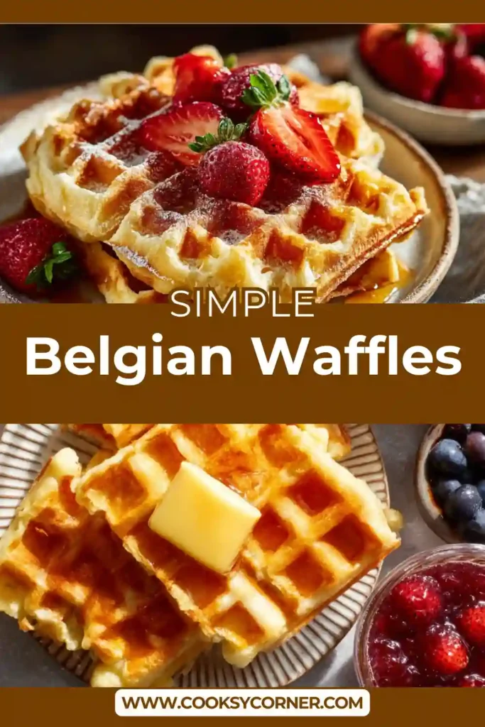 Golden Belgian waffles cooling on a rack, displaying the light texture of an easy Belgian Waffles Recipe.