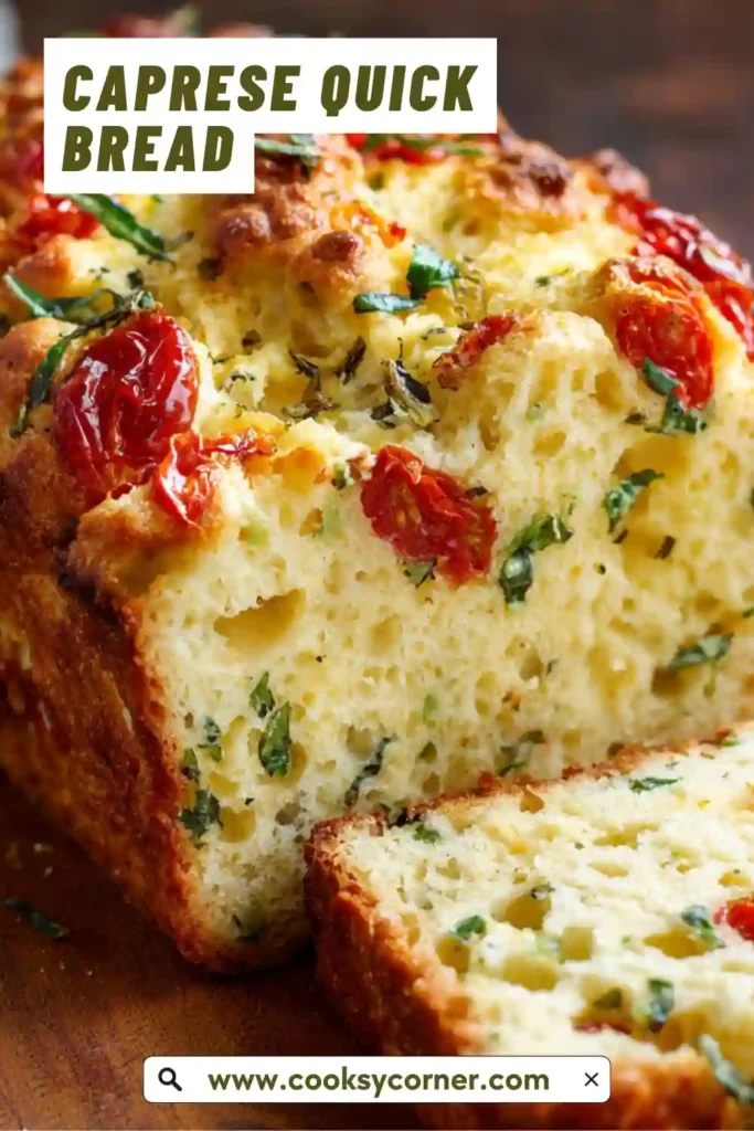Tomato basil quick bread loaf.