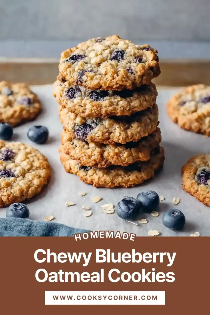 Chewy blueberry oatmeal cookies with golden edges and soft centers.