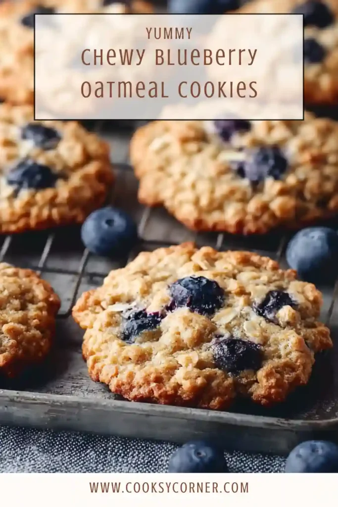 Oatmeal cookies filled with blueberries and cinnamon flavor.