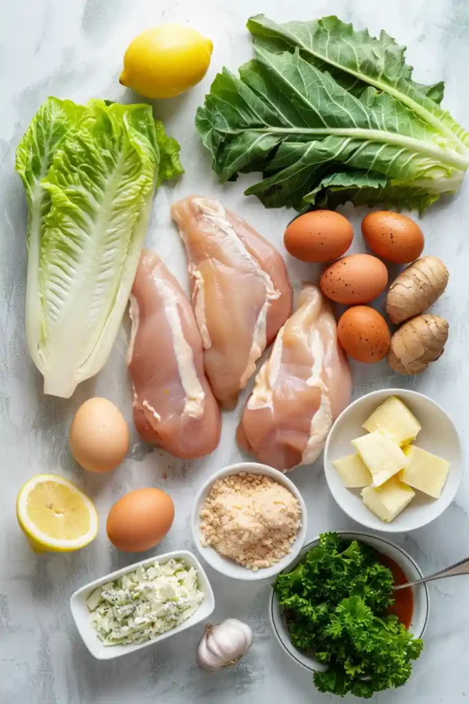 Crispy Chicken Caesar Sandwiches stacked with golden chicken cutlets, romaine lettuce, and creamy Caesar dressing on toasted garlic bread. This sandwich looks hearty and freshly made.