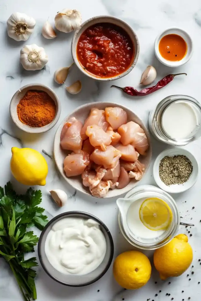 Chicken tikka masala garnished with herbs and spices.