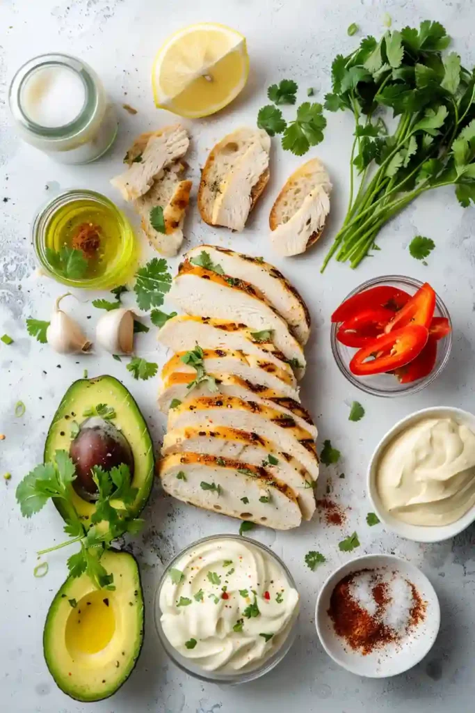 Grilled chipotle chicken sandwich with avocado and cheese.