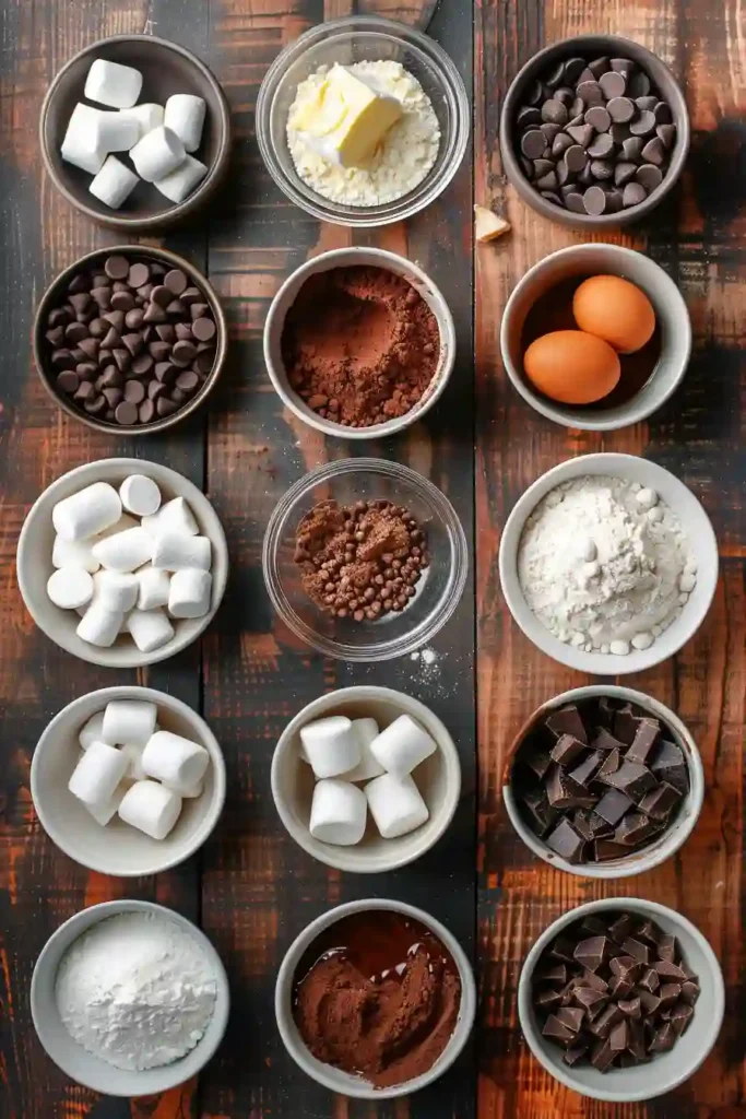 Rich chocolate mousse brownies served chilled on a dessert plate.