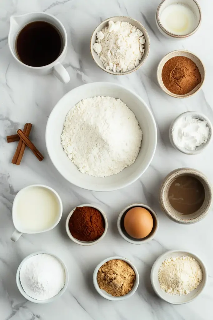 Cinnamon knots cooling on a baking tray before glazing with coffee icing.