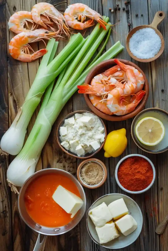 Creamy crab and shrimp seafood bisque in a white bowl. Elegant seafood soup ideal for dinner.