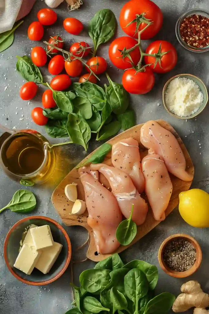 Italian-inspired creamy Tuscan chicken dinner.