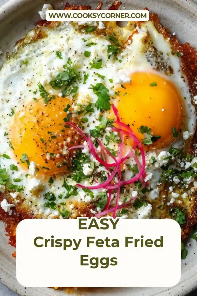 Feta crusted fried egg topped with pickled onions and red pepper flakes.