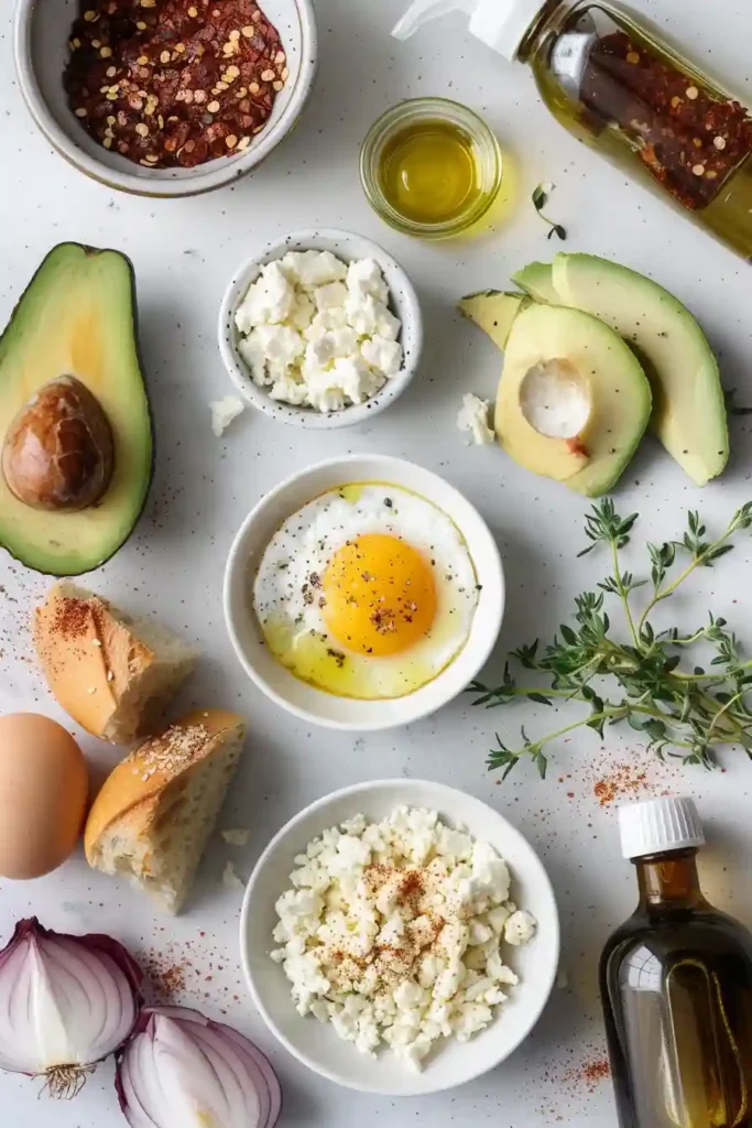 Mediterranean-style crispy feta egg breakfast on warm tortilla.