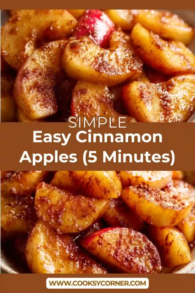 Easy Cinnamon Apples cooked in a skillet and served warm.