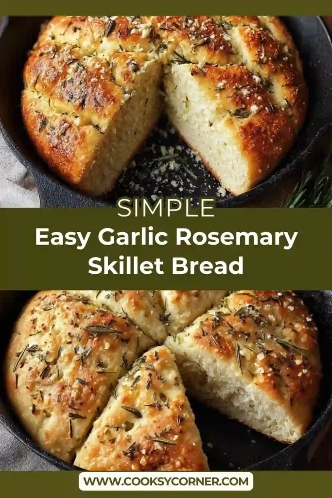 Homemade garlic rosemary bread with crisp crust and soft interior.
