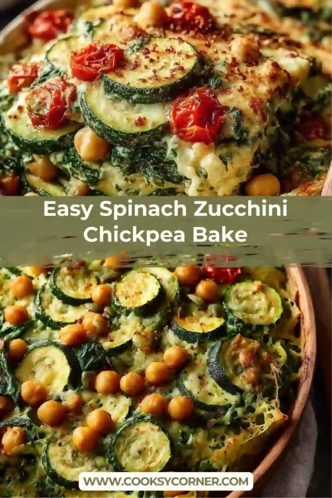 Vegetarian chickpea bake topped with mozzarella and parmesan.