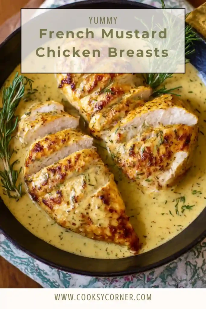 French Mustard Chicken Breasts served with creamy Dijon sauce.