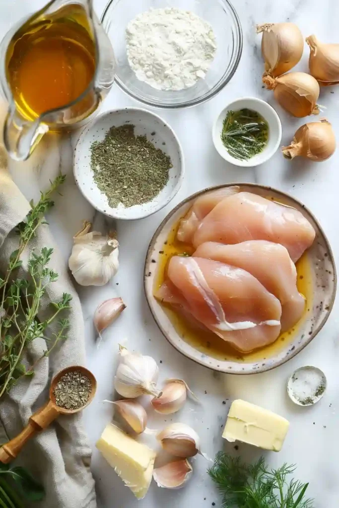 French-style chicken in mustard cream sauce.