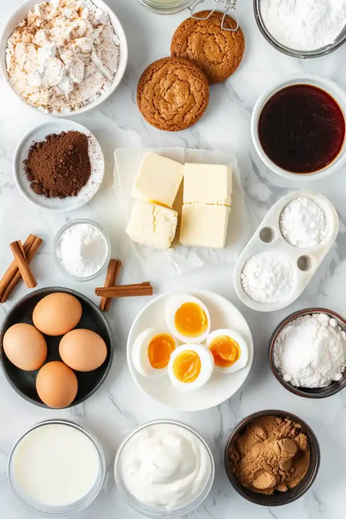Homemade gingerbread cheesecake bars with festive spices and smooth texture.
