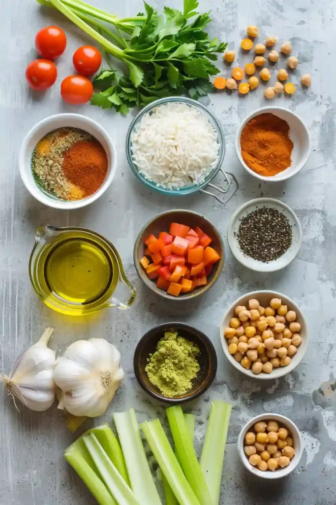 Thick and hearty vegetarian Harira soup with chickpeas and lentils.