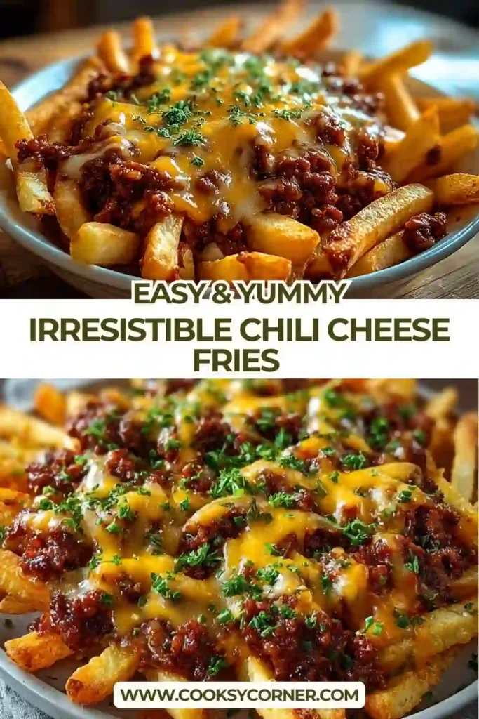 Oven baked Chili Cheese Fries ready in 45 minutes with crispy fries and rich chili.