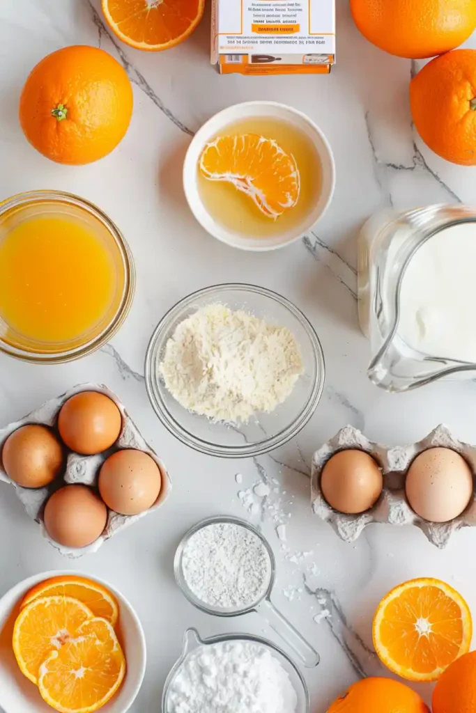 Layered orange creamsicle cake decorated with smooth frosting, showcasing bright citrus tones and classic dessert styling.