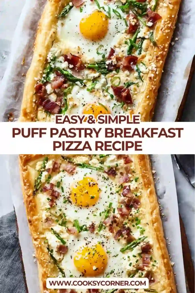 Puff Pastry Breakfast Pizza baked until golden with eggs and cheese set perfectly. The flaky crust makes it ideal for brunch or weekend breakfast.