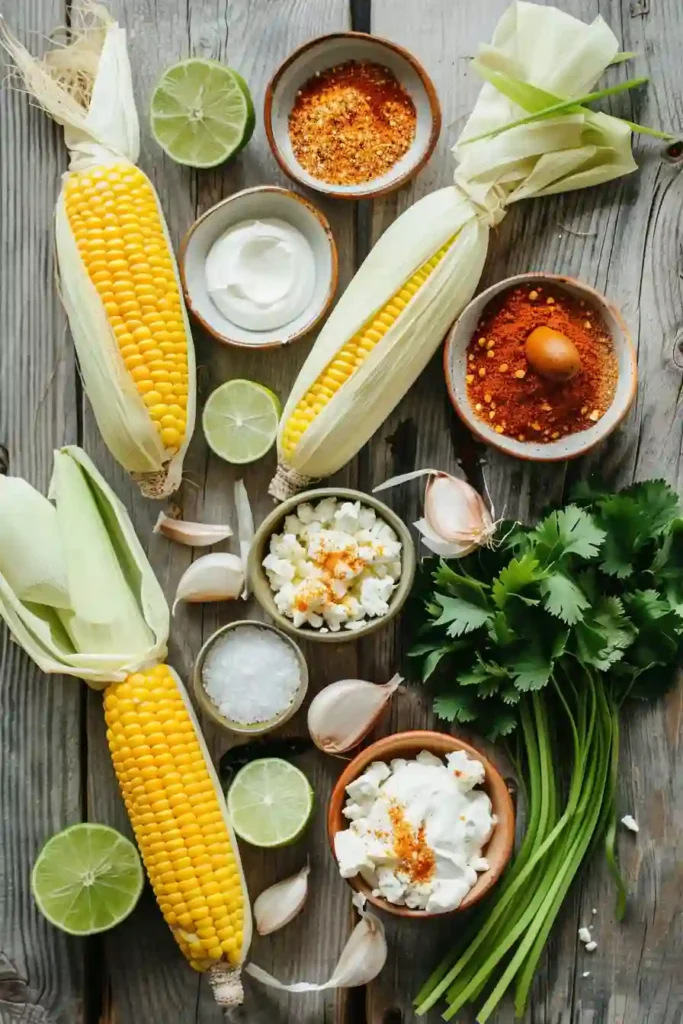 Creamy Cajun grilled corn served hot with feta cheese, cilantro, and chili powder for extra heat.
