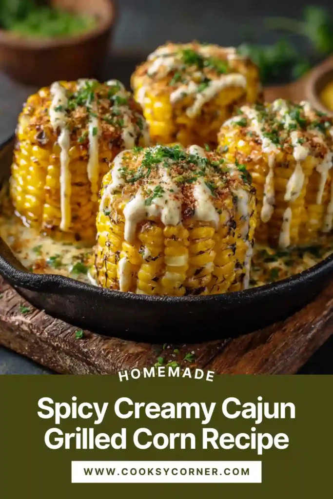Grilled corn on the cob brushed with creamy Cajun seasoning and finished with lime juice for a bold summer side dish.