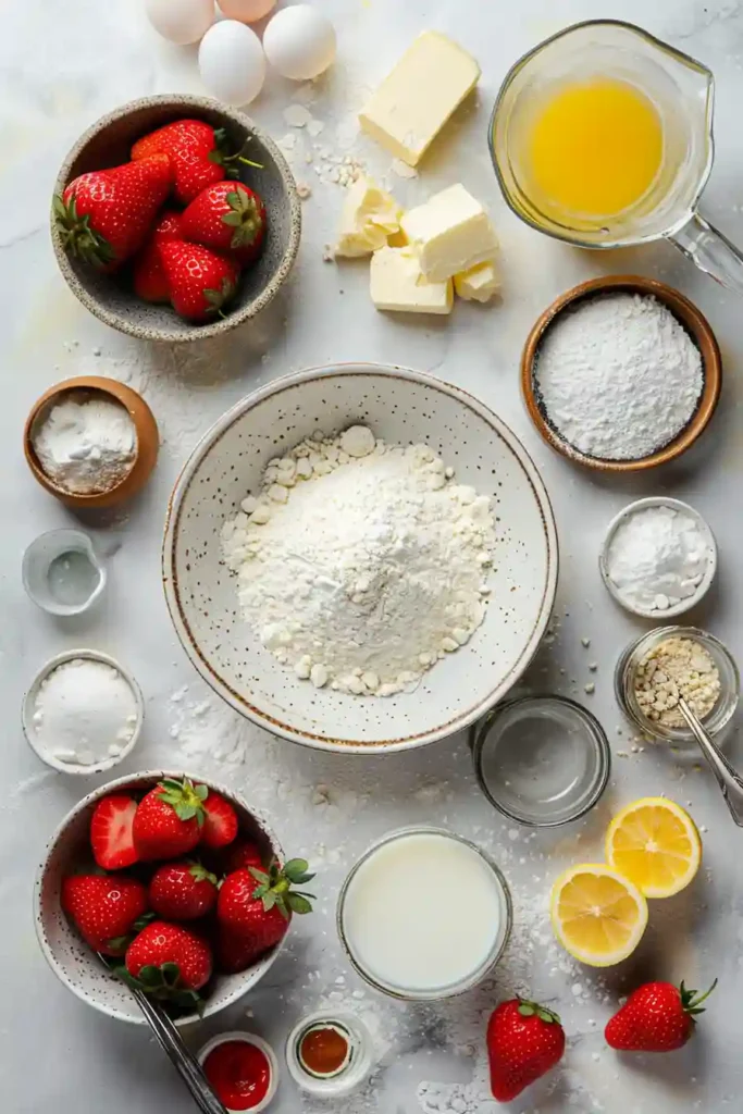 Elegant strawberry cream cake slices.