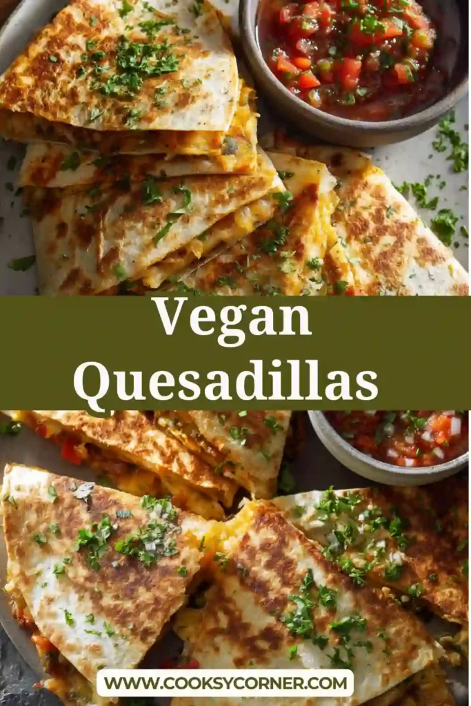 Vegan quesadillas filled with tofu, black beans, and vegetables.
