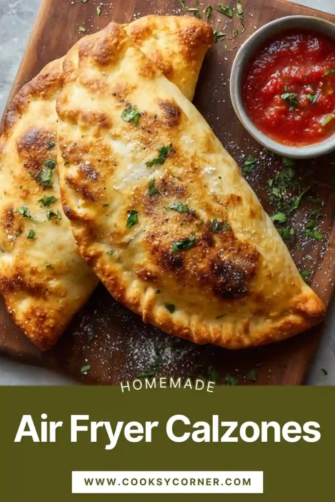 Cheesy air fryer pizza calzone