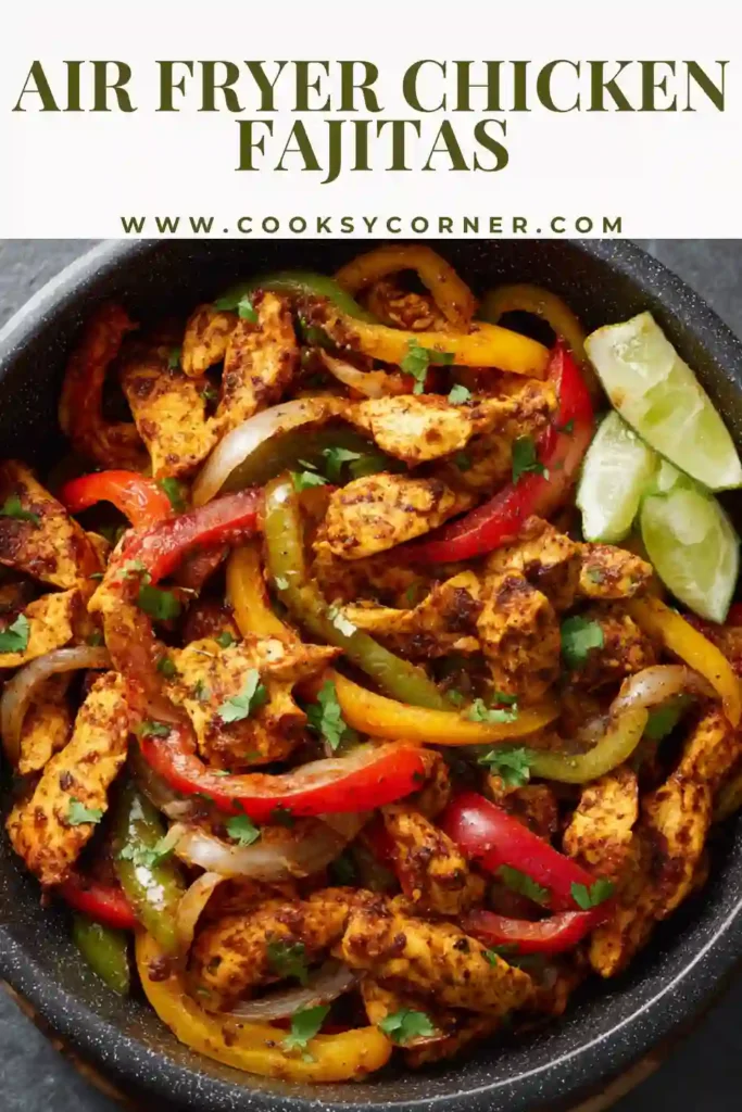 Air fryer chicken fajitas with bell peppers