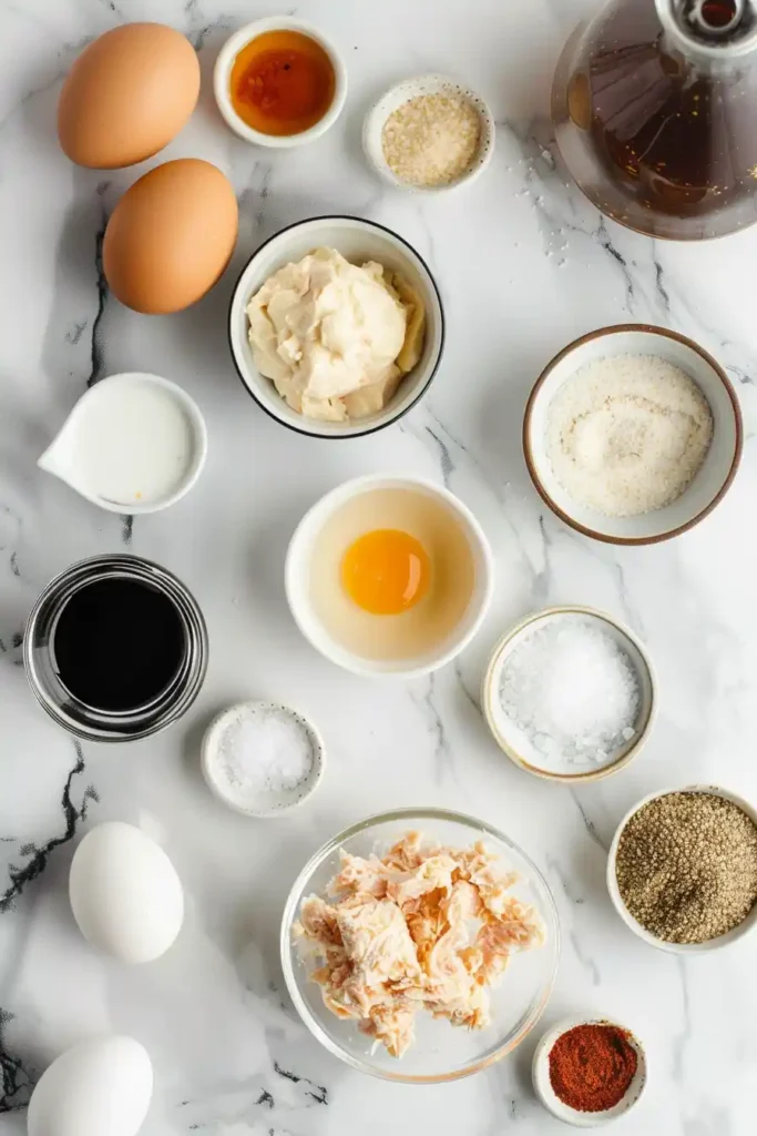 Pan-fried Asian-style tuna cakes with drizzle of spicy mayo.