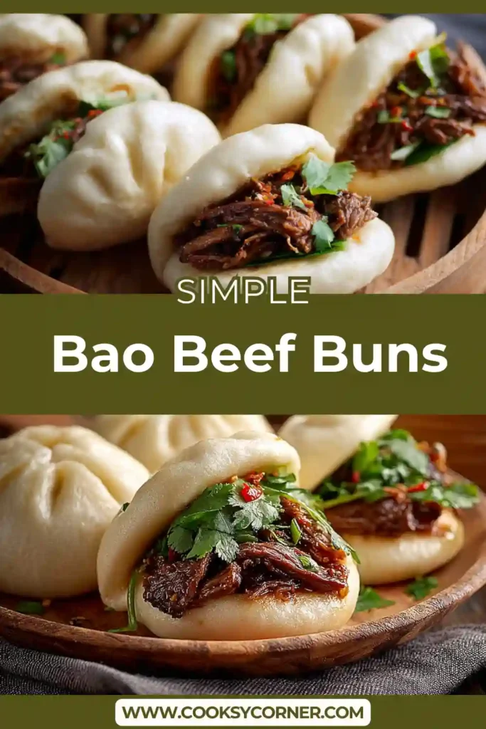 Soft fluffy beef bao buns with savory filling inside.