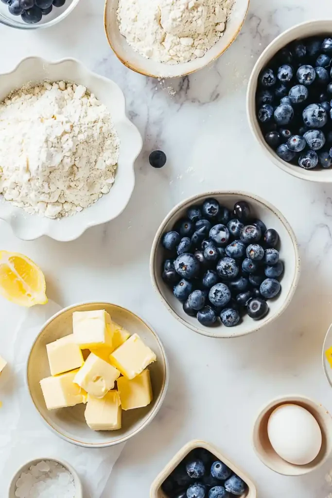 Buttery blueberry biscuits served warm.