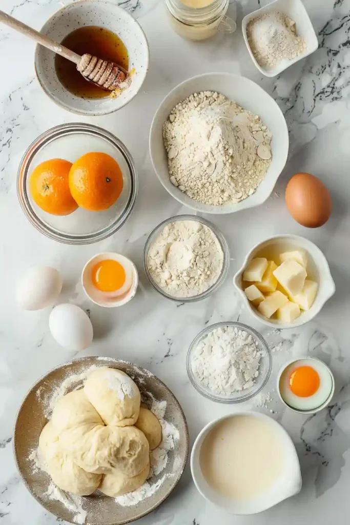 Close-up of bomboloni donuts dusted with sugar and filled with custard cream.