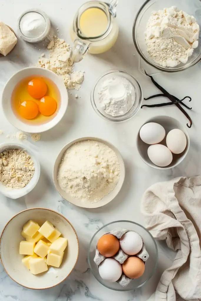 Italian donuts with pastry cream filling placed on a serving plate. The soft interior and creamy center highlight this authentic Italian dessert.
