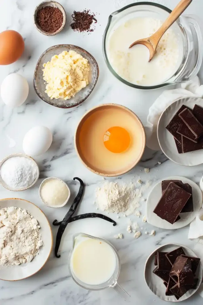 Classic chocolate glazed donuts with custard filling.