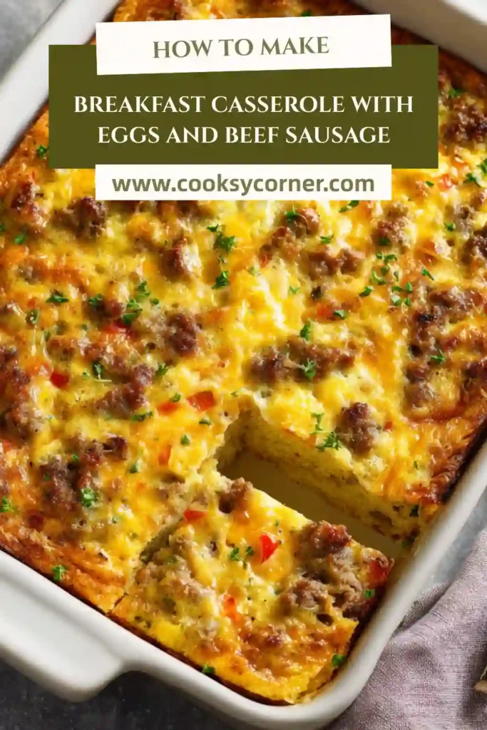 Make-ahead breakfast casserole with sausage and vegetables.