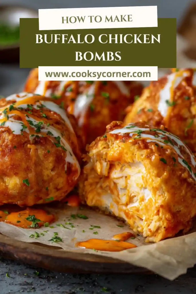 Buffalo Chicken Bombs served with ranch dipping sauce.
